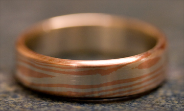 Copper & silver Mokume-gane ring